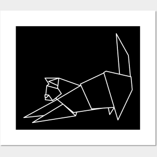 geometric cat Posters and Art